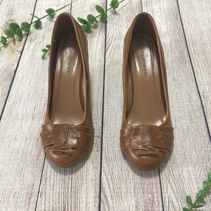 🌸 Clearance! 🌸 City Classified Brown Faux Leather Wedges Size Unknown